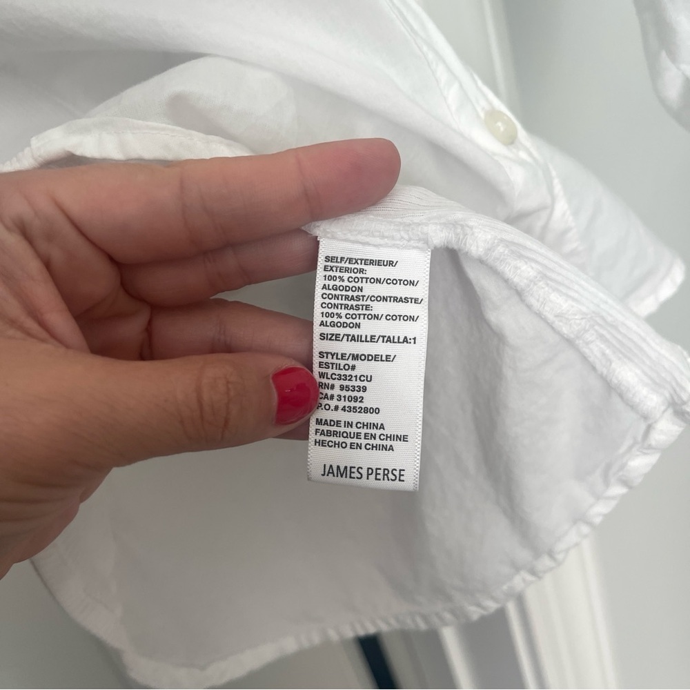 Standard James Perse White Button Down Contrast P… - image 4